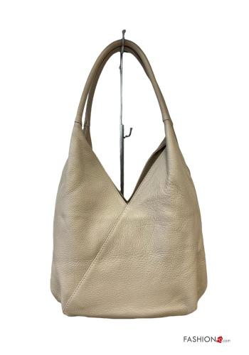 Genuine Leather Shoulder bag with pockets with zip - ph 3