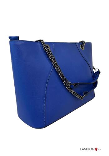 Bolsa de hombro de Cuero Genuino con cremallera con cadena - ph 2