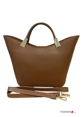Borsa a mano in Vera pelle con zip con tracolla - ph 2