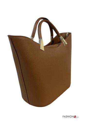 Borsa a mano in Vera pelle con zip con tracolla - ph 3