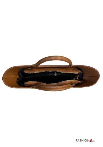 Borsa a mano in Vera pelle con zip con tracolla - ph 4