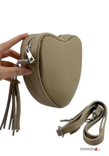 Borsa in Vera pelle con zip con tracolla - ph 3