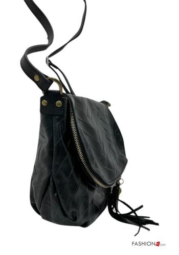Genuine Leather Bag with zip with shoulder strap - ph 2