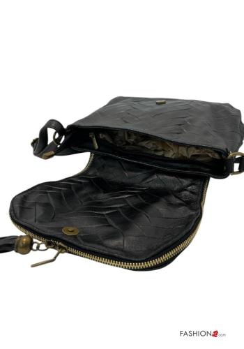 Genuine Leather Bag with zip with shoulder strap - ph 4