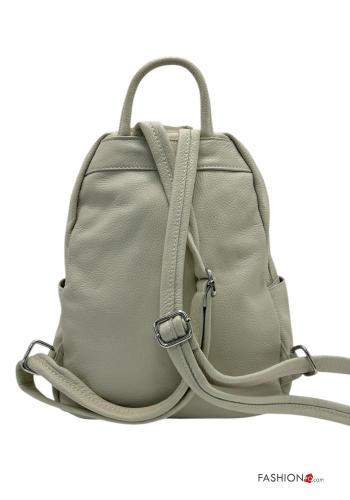 Genuine Leather Backpack with pockets with zip - ph 3