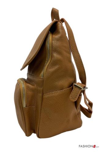 Mochila de Cuero Genuino con bolsillos - ph 2