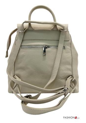 Zaino in Vera pelle con tasche con zip - ph 3