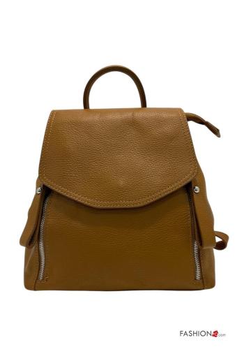 Zaino in Vera pelle con tasche con zip - ph 5