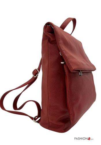Genuine Leather Backpack with pockets with zip - ph 2