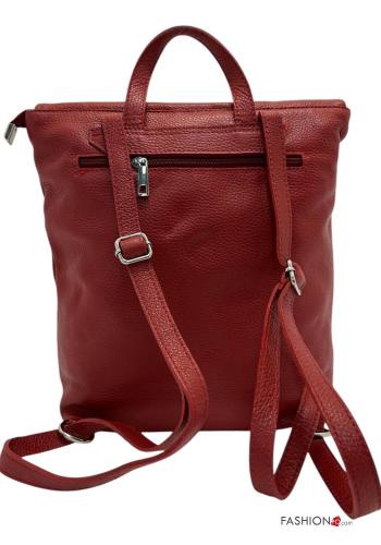 Genuine Leather Backpack with pockets with zip - ph 3