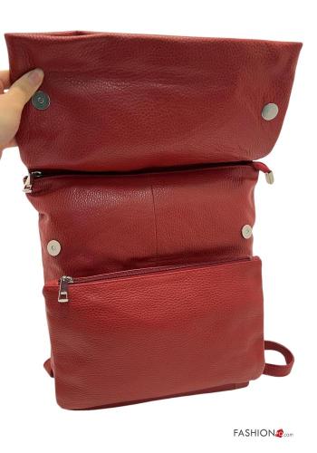 Genuine Leather Backpack with pockets with zip - ph 4