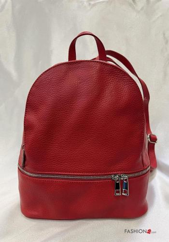Zaino in Vera pelle con tasche con zip - ph 2