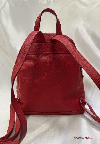 Zaino in Vera pelle con tasche con zip - ph 3