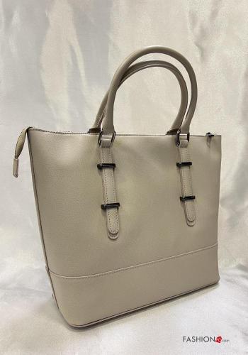 Borsa in Vera pelle con zip con tasche con tracolla - ph 2