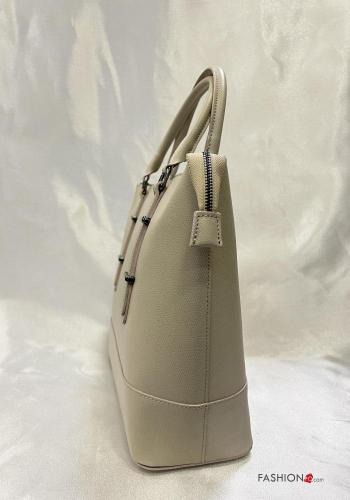 Borsa in Vera pelle con zip con tasche con tracolla - ph 3