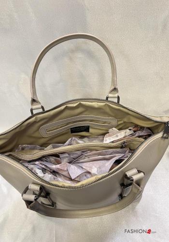 Borsa in Vera pelle con zip con tasche con tracolla - ph 4