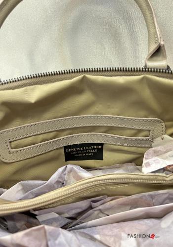 Borsa in Vera pelle con zip con tasche con tracolla - ph 5