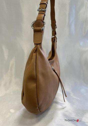 Bolsa de hombro de Cuero Genuino con cremallera - ph 2
