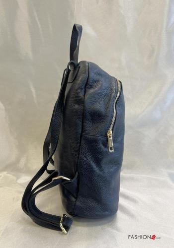 adjustable Genuine Leather Backpack with zip - ph 3