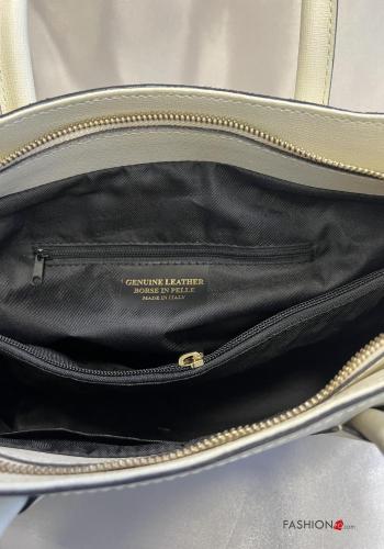 Sac à main en Cuir Véritable avec fermeture éclair avec bandoulière - ph 5