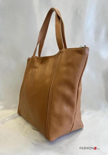 Schultertaschen aus Echtes Leder mit Taschen mit Schultergurt mit Reißverschluss - ph 2