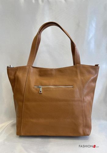 Schultertaschen aus Echtes Leder mit Taschen mit Schultergurt mit Reißverschluss - ph 3