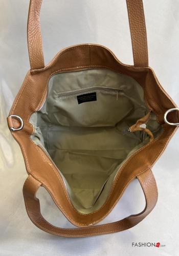 Schultertaschen aus Echtes Leder mit Taschen mit Schultergurt mit Reißverschluss - ph 4