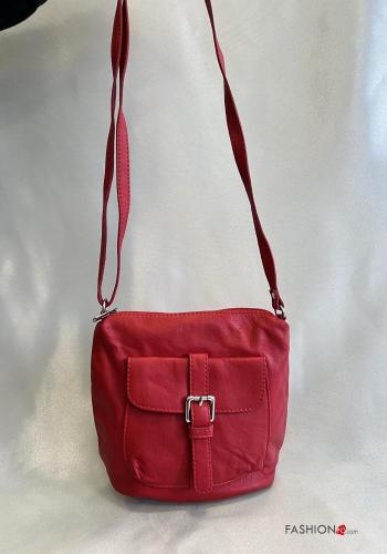 verstellbarer Schultertaschen aus Echtes Leder mit Taschen mit Reißverschluss - ph 1