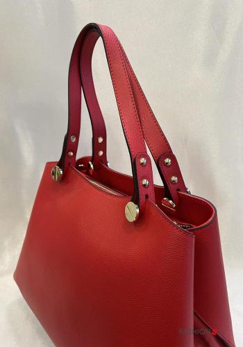 Handtasche aus Echtes Leder mit Reißverschluss mit Schultergurt - ph 3