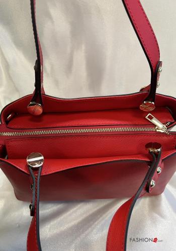 Handtasche aus Echtes Leder mit Reißverschluss mit Schultergurt - ph 4