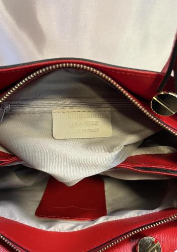 Handtasche aus Echtes Leder mit Reißverschluss mit Schultergurt - ph 6