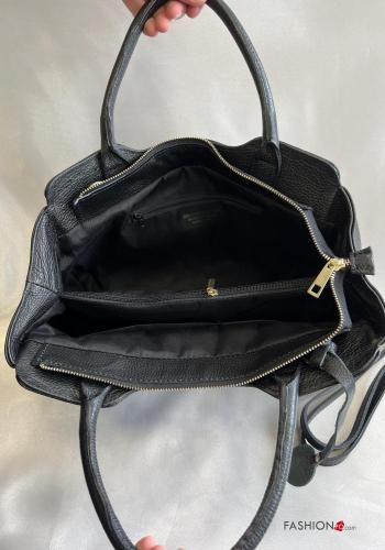 Handtasche aus Echtes Leder mit Taschen mit Schultergurt mit Reißverschluss - ph 4