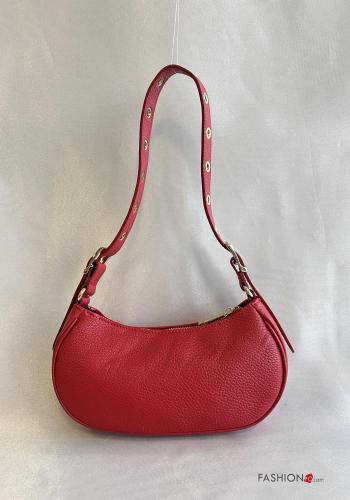 adjustable with buckle Genuine Leather Bag with zip with shoulder strap - ph 3