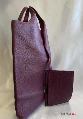 Borsa a spalla in Vera pelle taglio vivo con portafoglio - ph 2