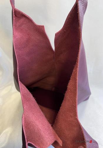 Borsa a spalla in Vera pelle taglio vivo con portafoglio - ph 3