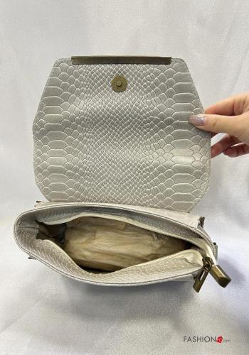Bolso de Cuero Genuino Estampado de pitón con bandolera - ph 4