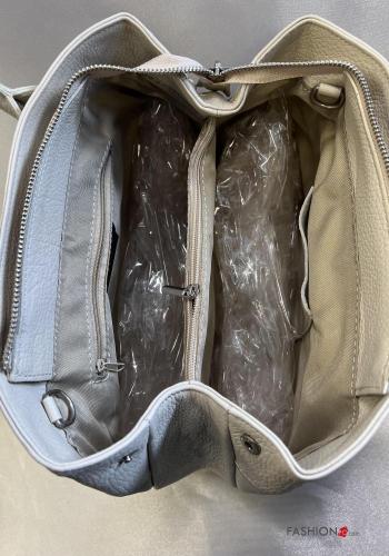 Borsa a spalla in Vera pelle con zip con tracolla - ph 8