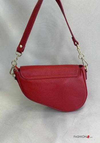 Borsa a spalla in Vera pelle con zip con tracolla - ph 3