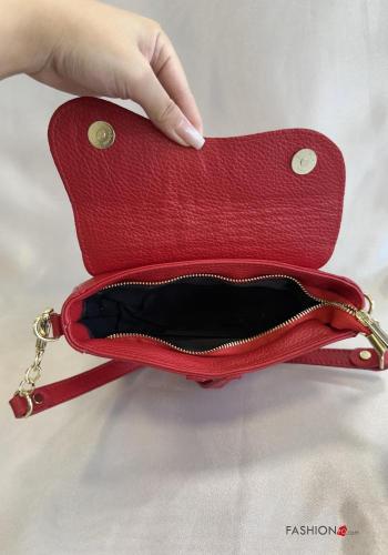 Borsa a spalla in Vera pelle con zip con tracolla - ph 4