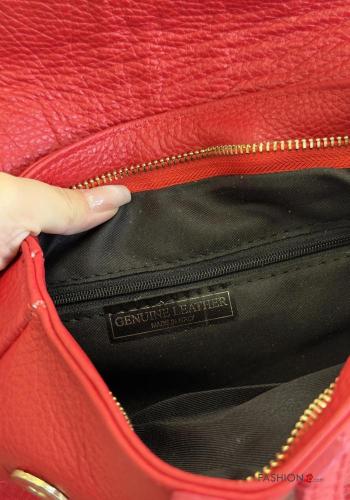 Borsa a spalla in Vera pelle con zip con tracolla - ph 5
