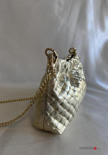 Schultertaschen aus Echtes Leder mit Schultergurt mit kette - ph 2