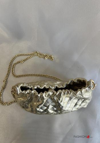 Schultertaschen aus Echtes Leder mit Schultergurt mit kette - ph 3