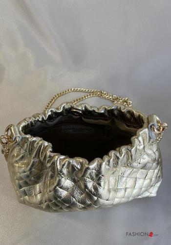 Schultertaschen aus Echtes Leder mit Schultergurt mit kette - ph 4