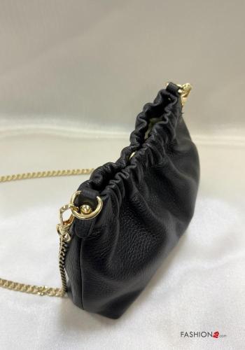 Schultertaschen aus Echtes Leder mit Schultergurt mit kette - ph 2