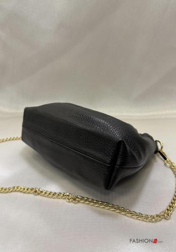 Schultertaschen aus Echtes Leder mit Schultergurt mit kette - ph 3