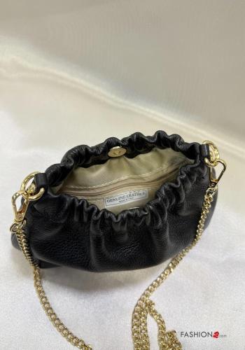 Schultertaschen aus Echtes Leder mit Schultergurt mit kette - ph 5