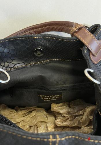 Mala de mão em Couro Genuíno Padrão cobra com alça - ph 5