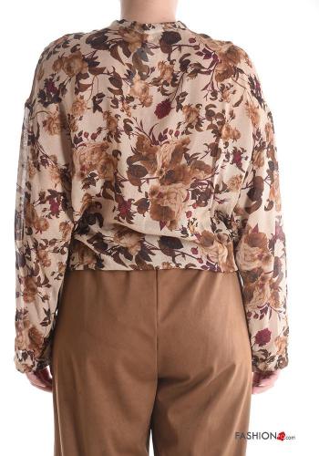 Camicia in Misto Lana maniche lunghe Fantasia floreale con bottoni - ph 2