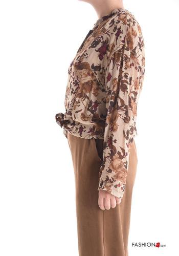 Camicia in Misto Lana maniche lunghe Fantasia floreale con bottoni - ph 4