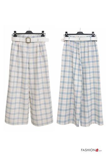 hoher Taille Hose mit Gürtel mit Taschen - ph 4